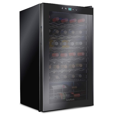 Ivation 34-Bottle Compressor Freestanding Wine Cooler Refrigerator - Black IVFWCC341B